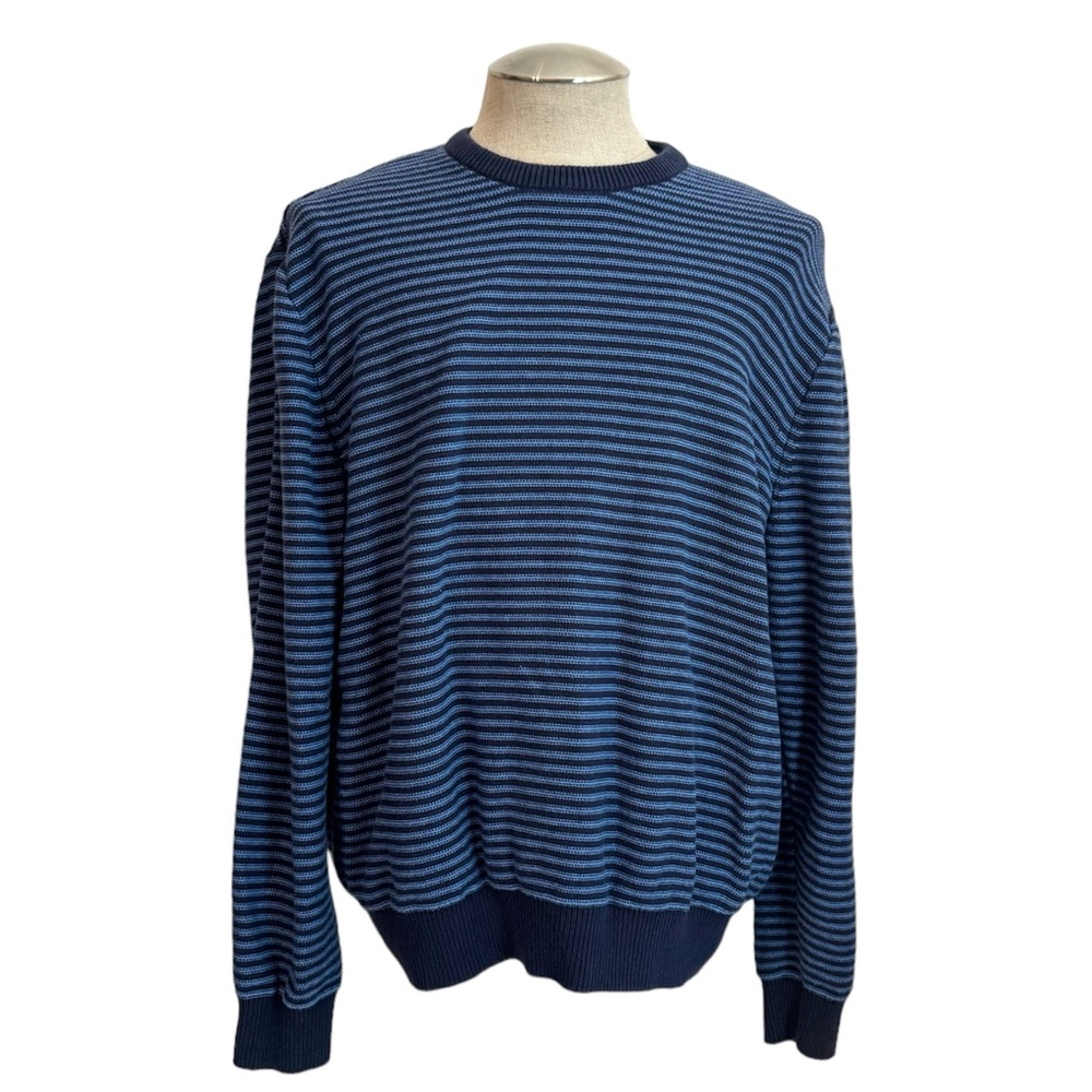 𝅺CHAPS Men's Striped Blue Sweater Size XL